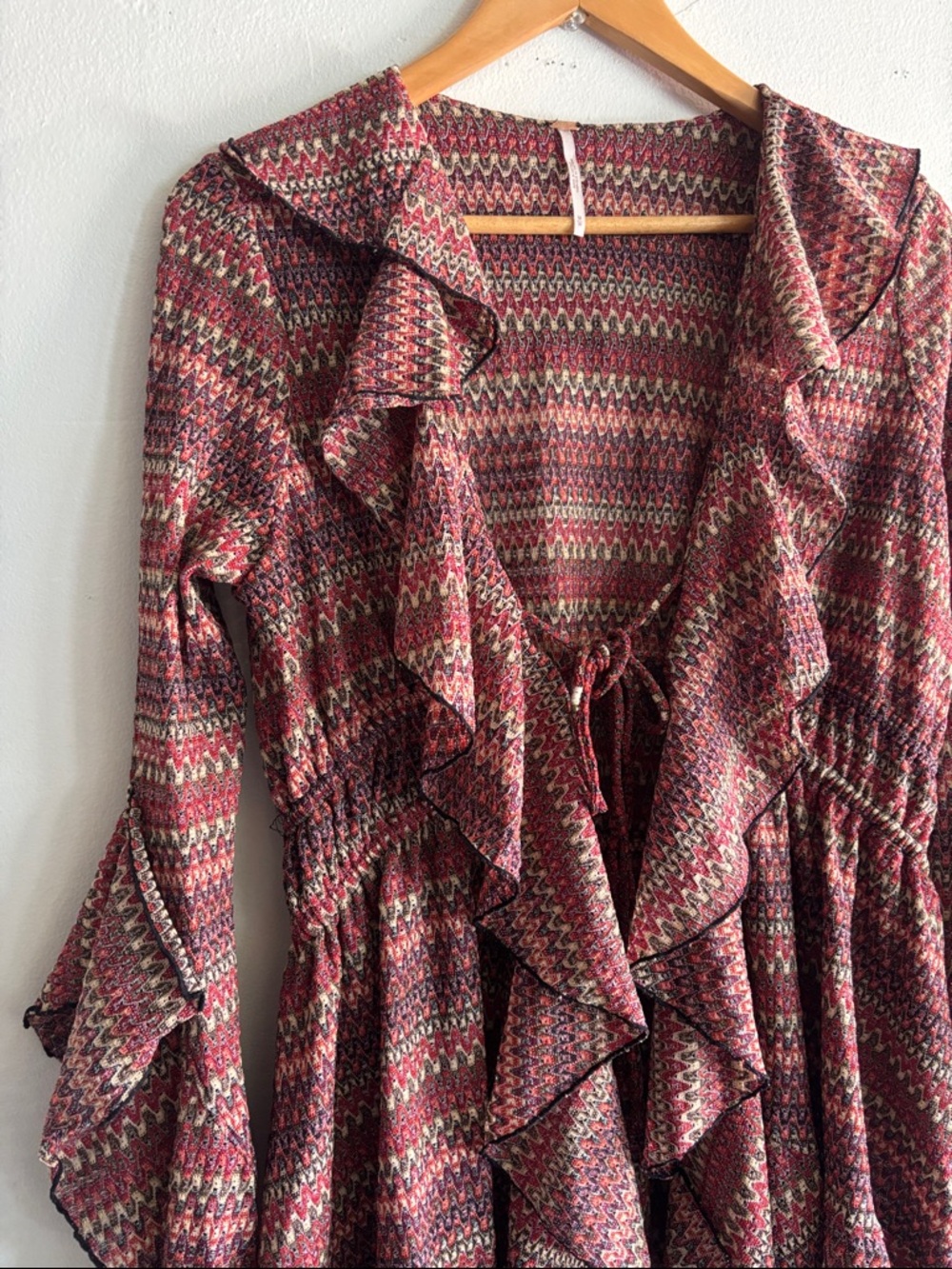 Free People Multicolor Ruffle Tunic Top - Picture 3 of 7